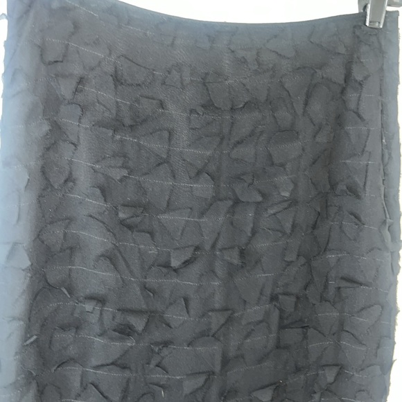 ISDA & CO Black Flutter 100 % Silk Pencil Skirt Size 6 - Picture 4 of 12